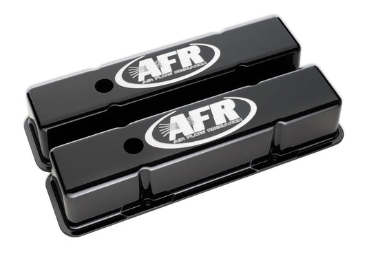 AIR FLOW RESEARCH SBC Tall Alum Valve Cvr Black w/AFR Logo AIR FLOW RESEARCH