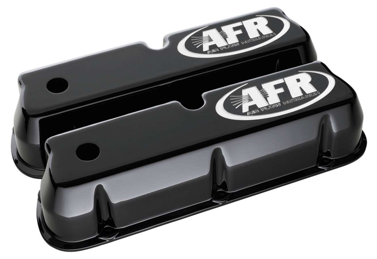 AIR FLOW RESEARCH SBF Tall Alum Valve Cvr Black w/AFR Logo AIR FLOW RESEARCH