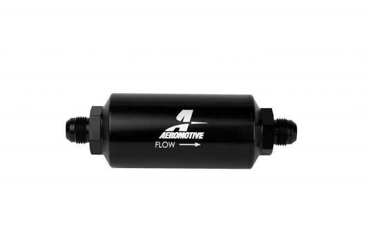 AEROMOTIVE 6an Inline Fuel Filter 10 Micron 2in OD Black AEROMOTIVE