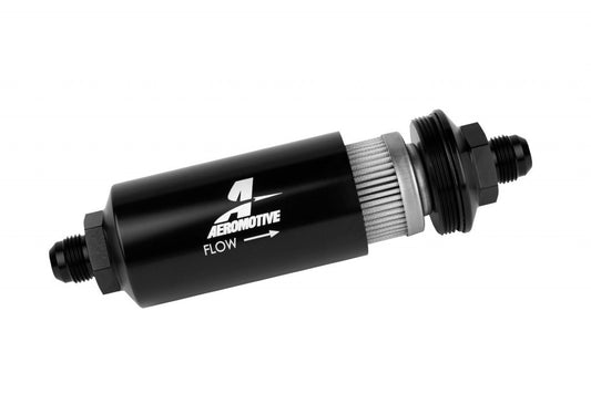 AEROMOTIVE 8an Inline Fuel Filter 40 Micron 2in OD Black AEROMOTIVE