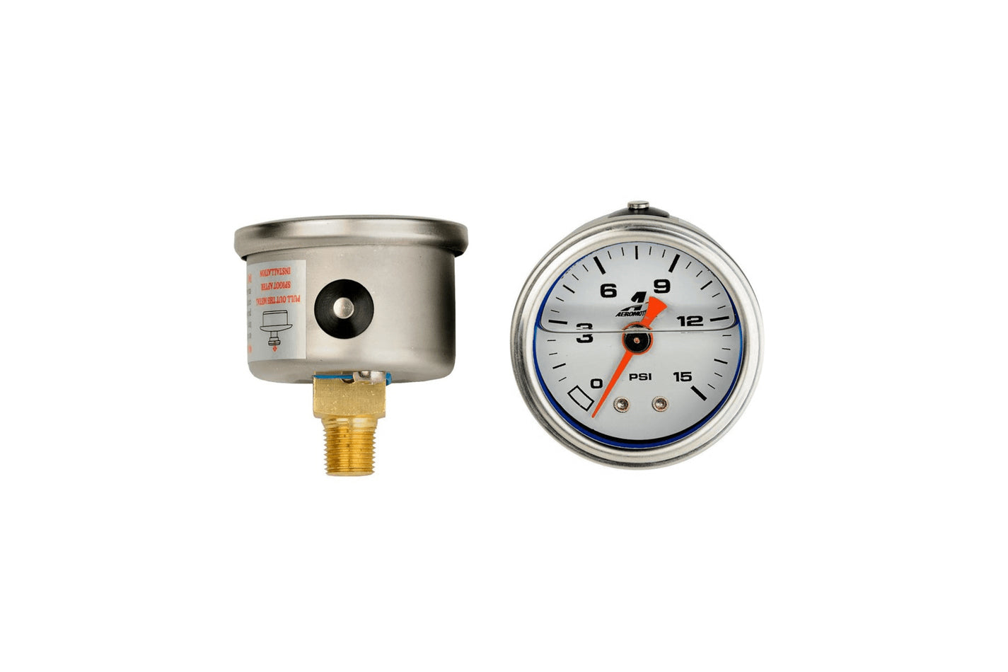 AEROMOTIVE Fuel Pressure Gauge - 1.5in 0-15psi AEROMOTIVE