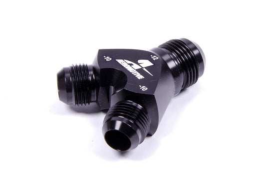 AEROMOTIVE Y-Block Fitting - 12an to 2 x -10an AEROMOTIVE