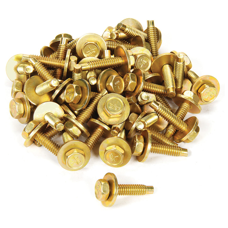 ALLSTAR PERFORMANCE Body Bolt 1-1/8in 50pk Gold ALLSTAR PERFORMANCE