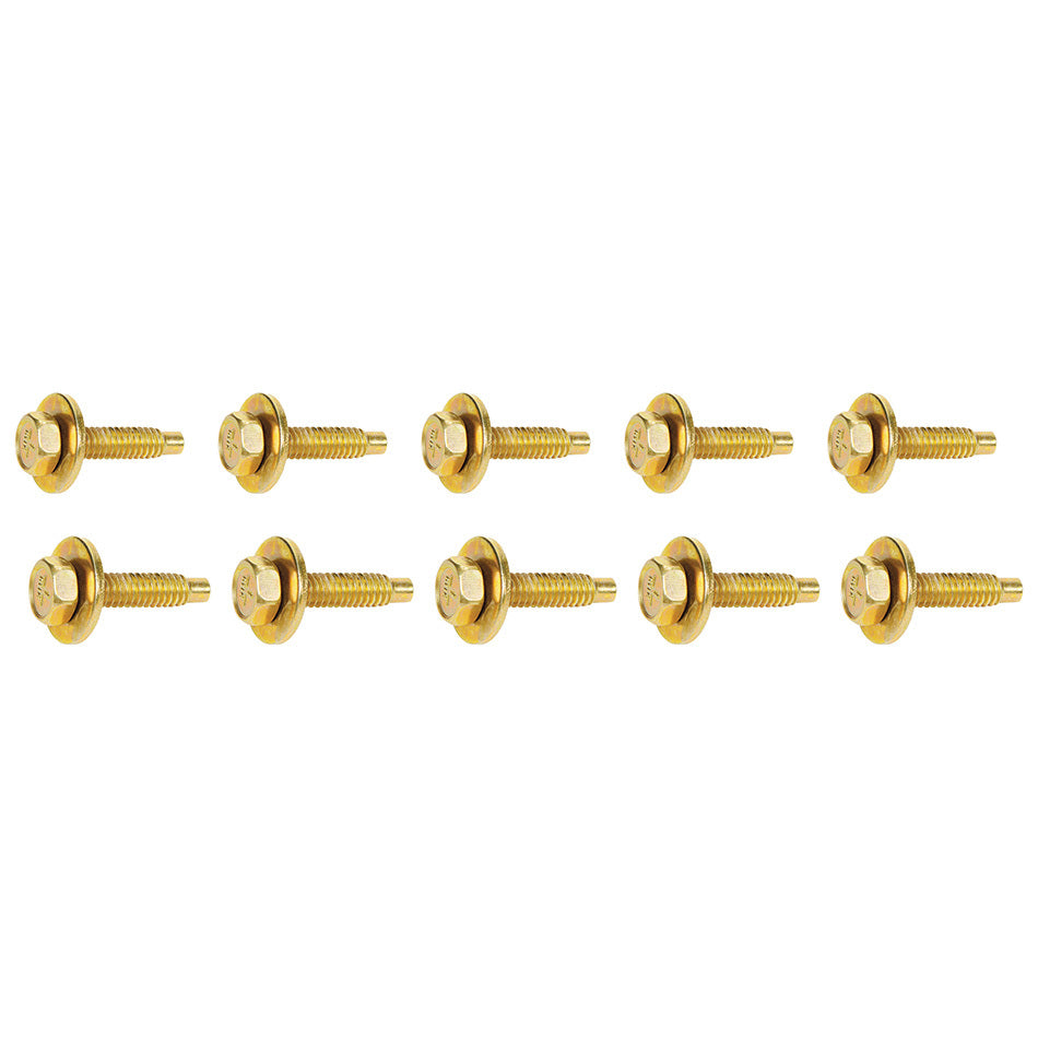 ALLSTAR PERFORMANCE Body Bolt 1-1/8in 10pk Gold ALLSTAR PERFORMANCE