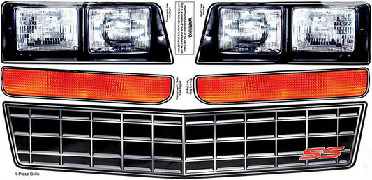 ALLSTAR PERFORMANCE M/C SS Nose Decal Kit Stock Grille 1983-88 ALLSTAR PERFORMANCE