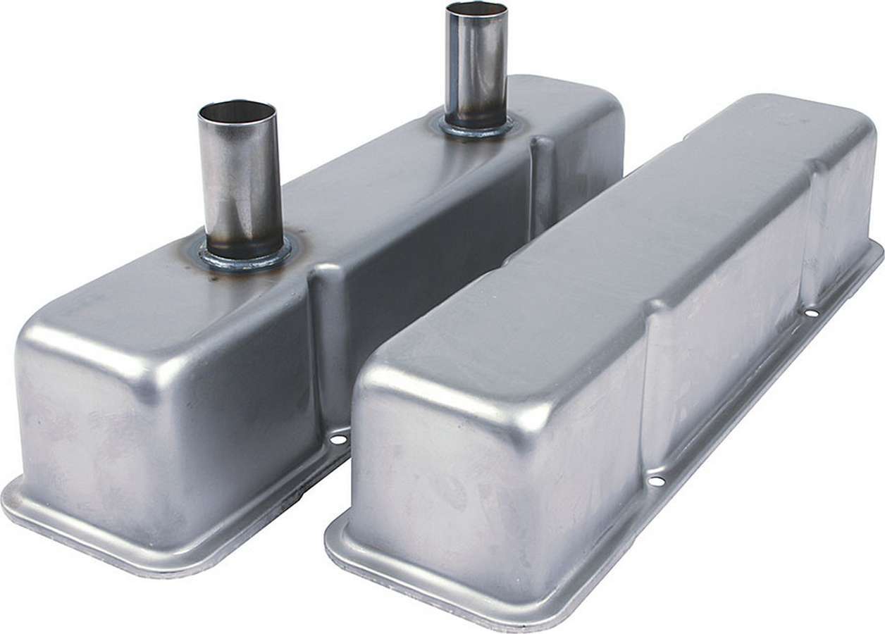 ALLSTAR PERFORMANCE Valve Covers SBC Steel Raw w/Tubes ALLSTAR PERFORMANCE