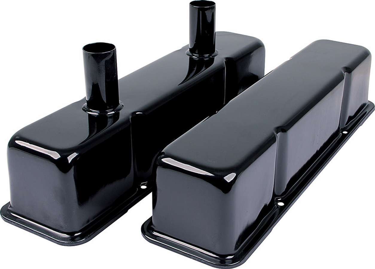 ALLSTAR PERFORMANCE Valve Covers SBC Steel Black w/Tubes ALLSTAR PERFORMANCE