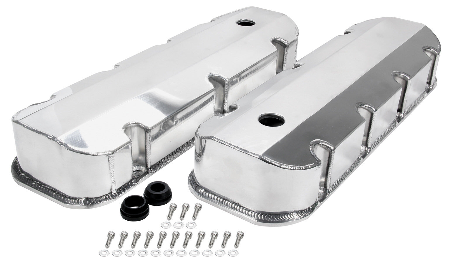 ALLSTAR PERFORMANCE Valve Covers BBC Fab Aluminum w/ Holes ALLSTAR PERFORMANCE