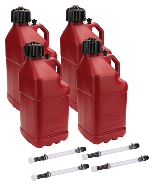 ALLSTAR PERFORMANCE Utility Jug 5 Gal w/ Filler Hose Red 4pk ALLSTAR PERFORMANCE