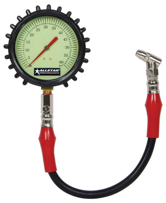 ALLSTAR PERFORMANCE Tire Pressure Gauge 0-60 PSI 4in Glow ALLSTAR PERFORMANCE