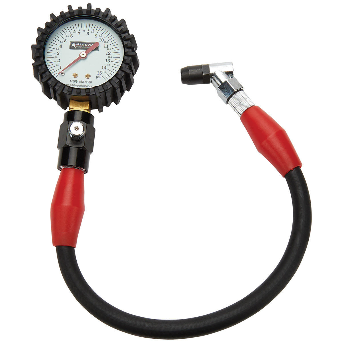 ALLSTAR PERFORMANCE Tire Pressure Gauge 0-15 PSI 2-1/4in Glow ALLSTAR PERFORMANCE