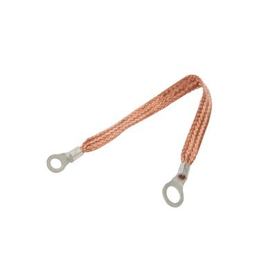 ALLSTAR PERFORMANCE Copper Ground Strap 12in w/ 1/4in and 3/8in Ring ALLSTAR PERFORMANCE