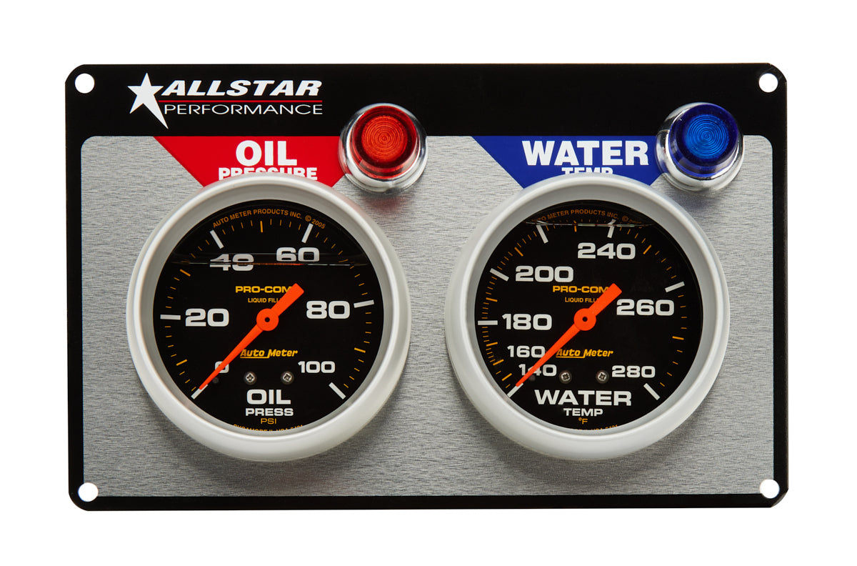 ALLSTAR PERFORMANCE 2 Gauge Panel A/M OP/WT Liquid Filled ALLSTAR PERFORMANCE