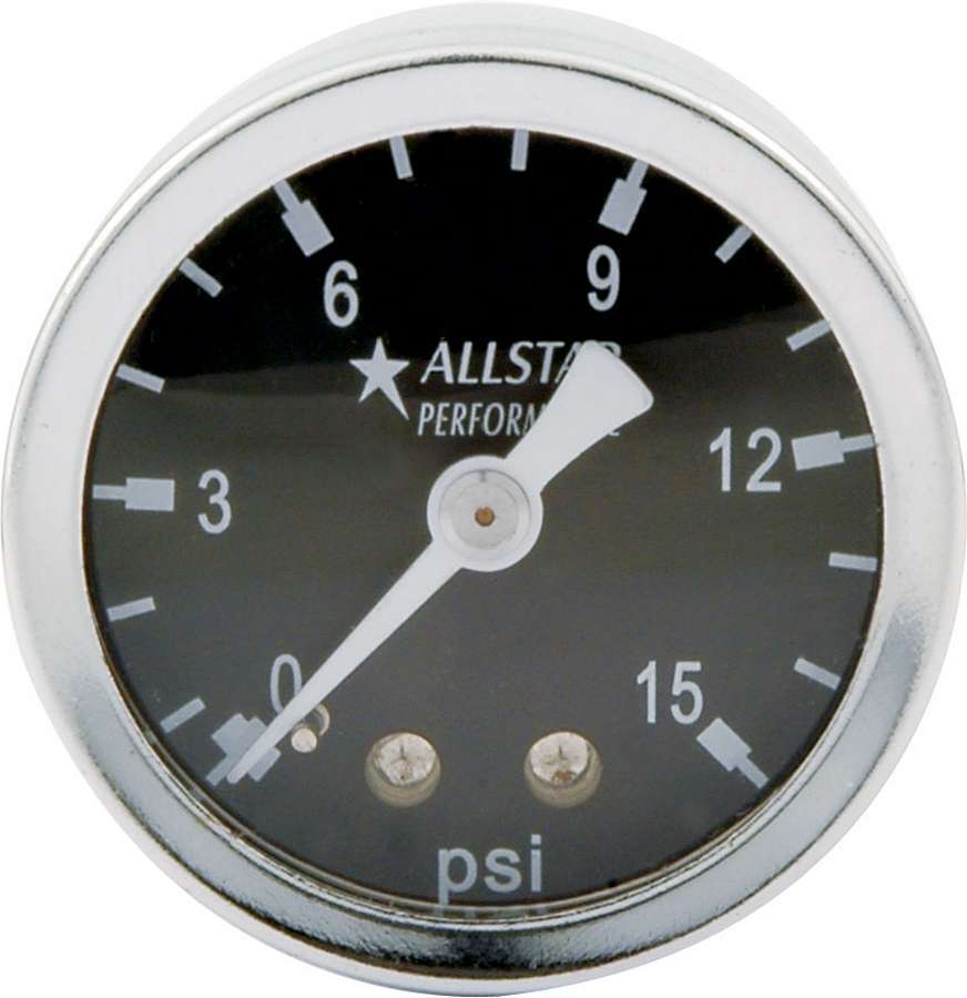 ALLSTAR PERFORMANCE 1.5in Gauge 0-15 PSI Liquid Filled ALLSTAR PERFORMANCE