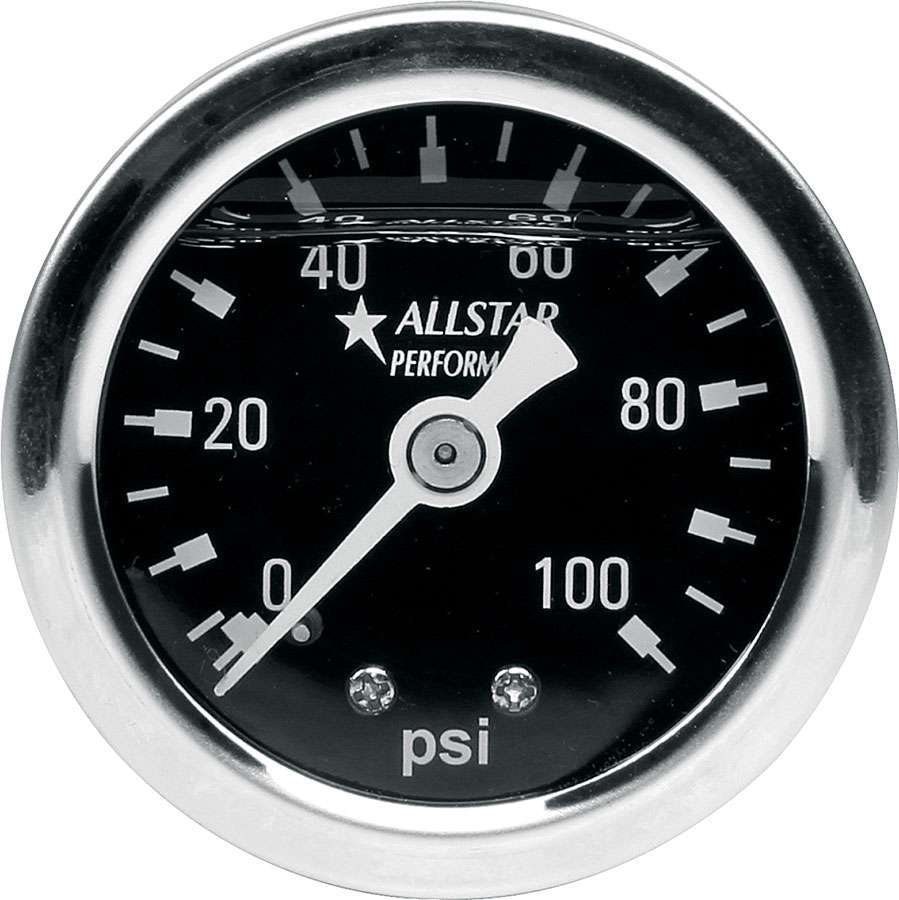 ALLSTAR PERFORMANCE 1.5in Gauge 0-100 PSI Liquid Filled ALLSTAR PERFORMANCE