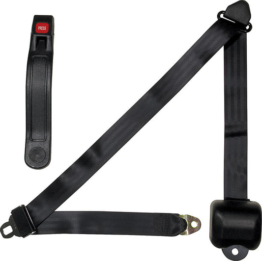 ALLSTAR PERFORMANCE Seat Belt Retractable 3pt Black ALLSTAR PERFORMANCE