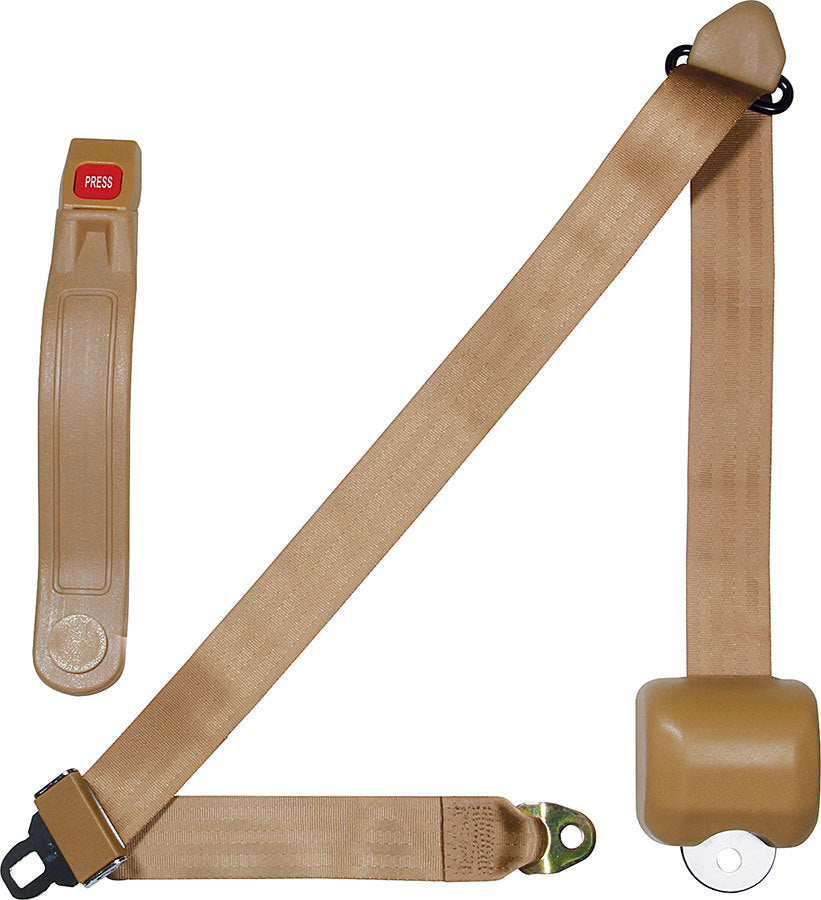 ALLSTAR PERFORMANCE Seat Belt Retractable 3pt Tan ALLSTAR PERFORMANCE