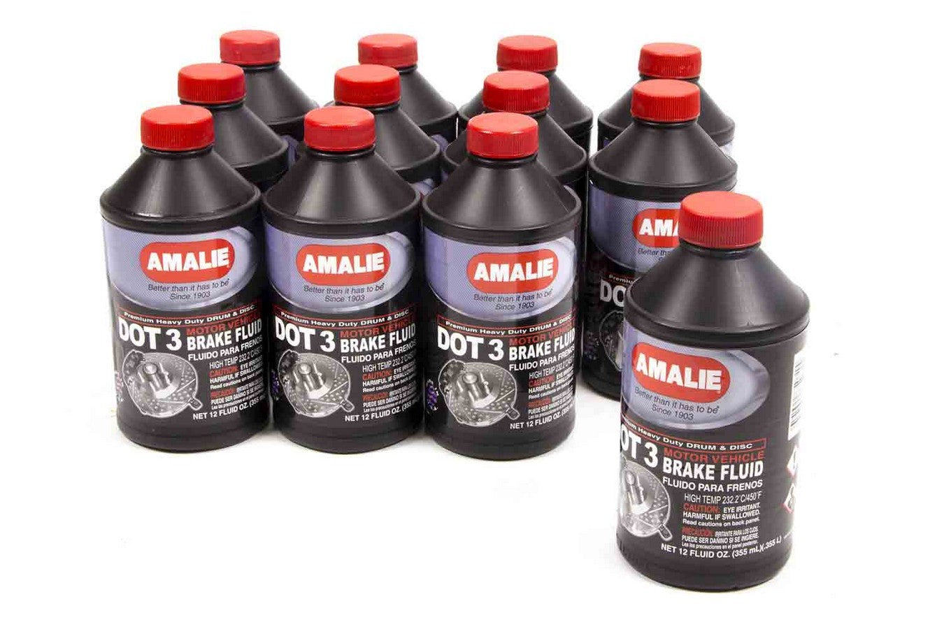 AMALIE Dot 3 Brake Fluid Case 12x12 Oz AMALIE