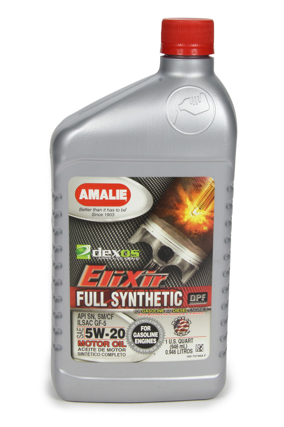 AMALIE Elixir Full Synthetic 5w20 Dexos1 1 Qt AMALIE