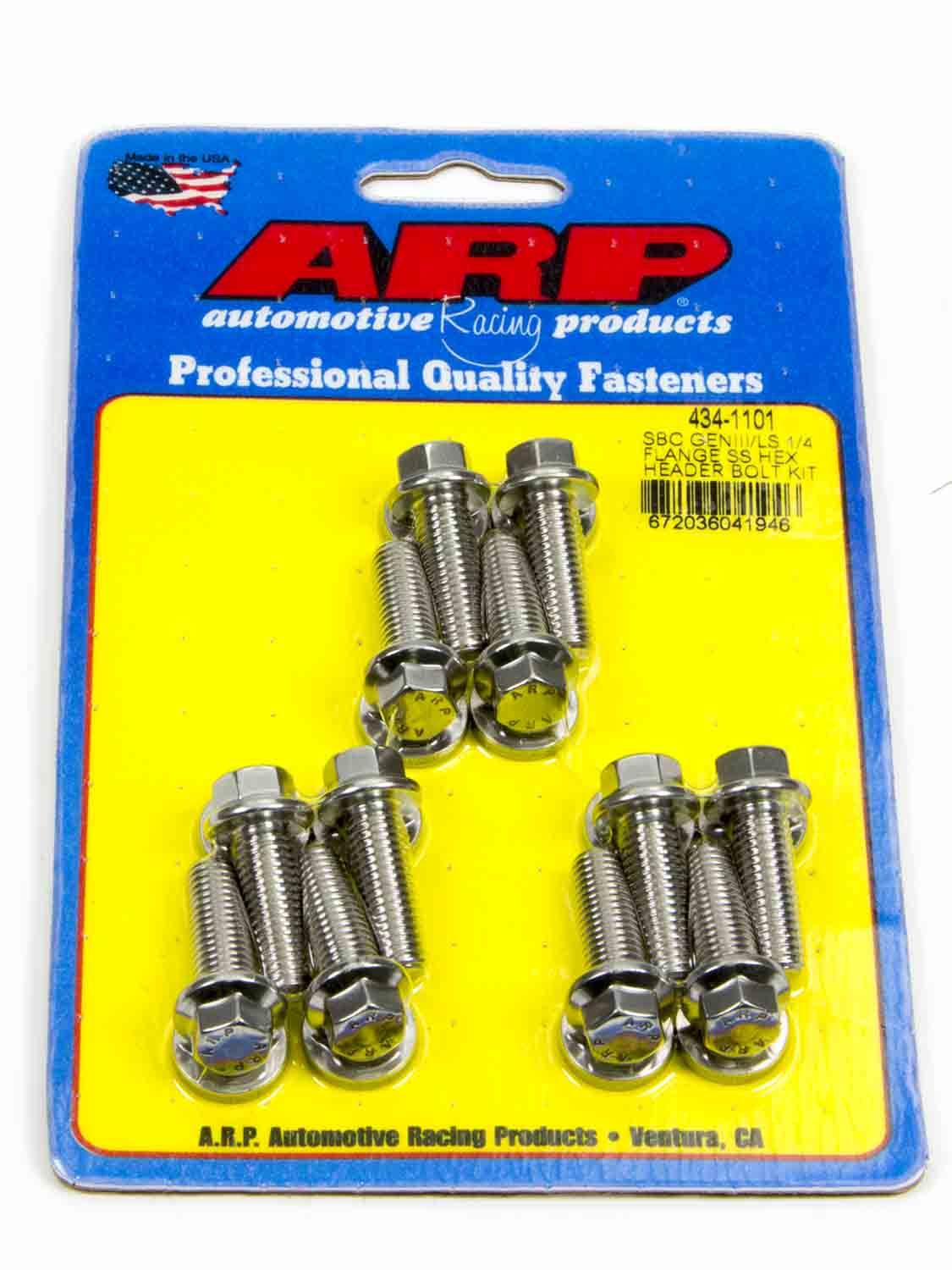 ARP S/S Header Bolt Kit - 6pt. GM LS ARP