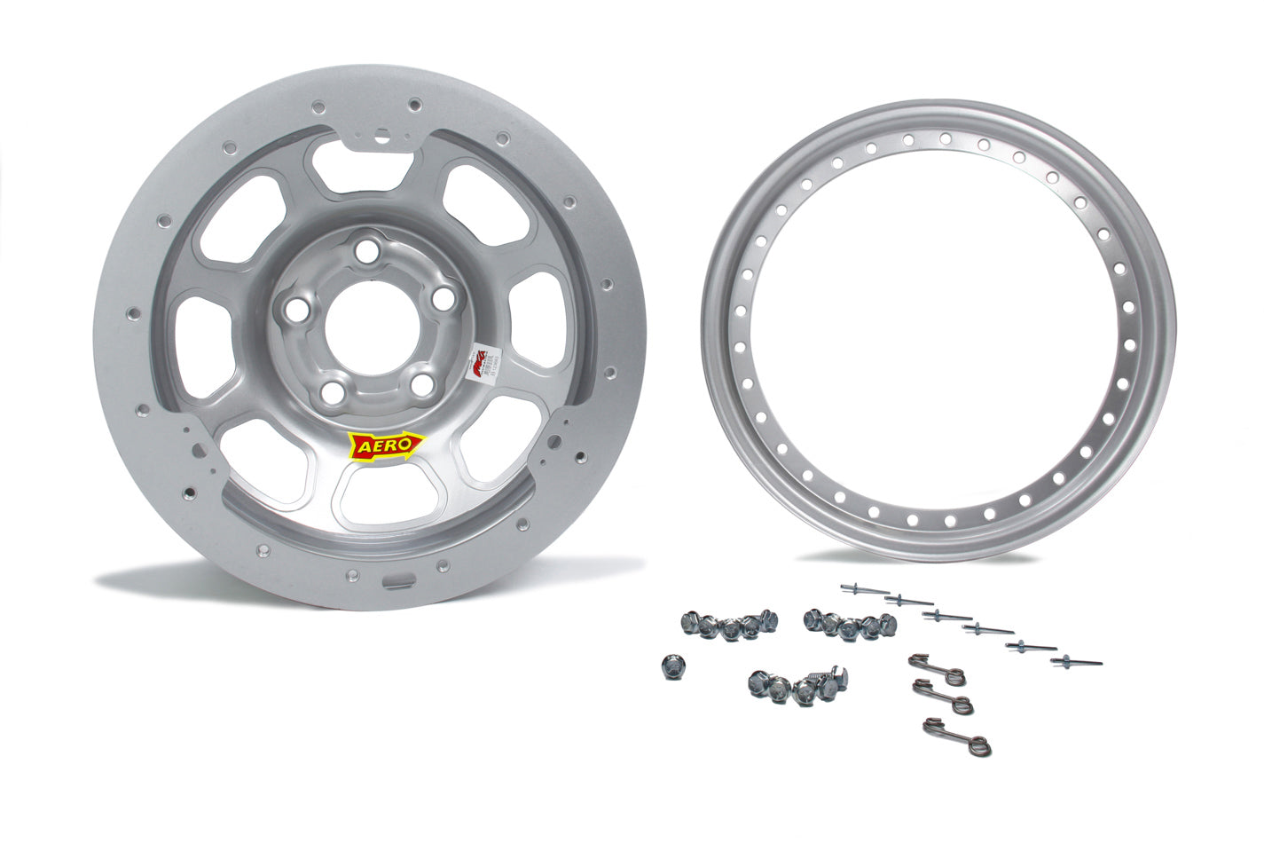 AERO RACE WHEELS 13x8 2in. 4.50 Silver Beadlock Wheel AERO RACE WHEELS