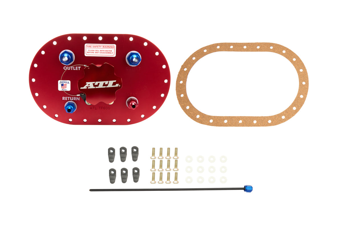 ATL FUEL CELLS Fill Plate Alum. w/Flap Valve  -8an Fittings ATL FUEL CELLS