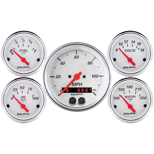 AUTOMETER Arctic White Gauge Kit w/GPS Speedo AUTOMETER