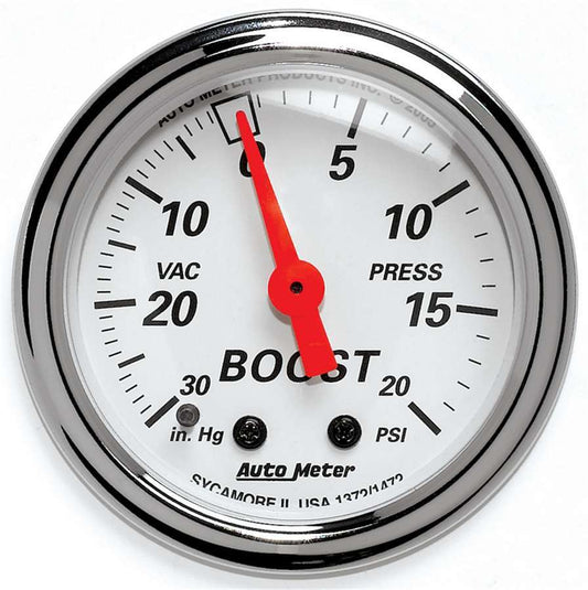 AUTOMETER Artic White Boost/Vacuum Gauge AUTOMETER