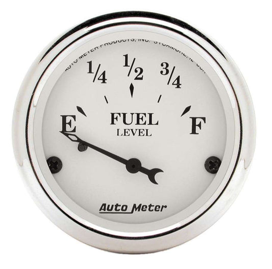 AUTOMETER Old Tyme White 2 1/16in Fuel Gauge Ford AUTOMETER