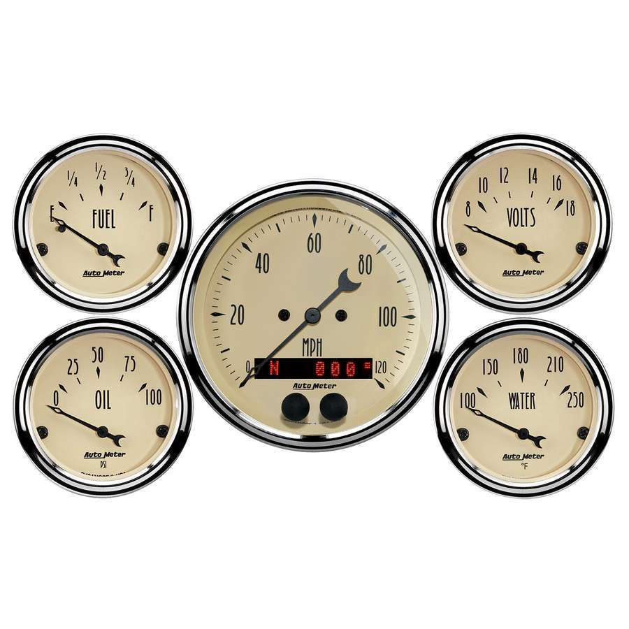 AUTOMETER Antique Beige Gauge Kit w/GPS Speedo AUTOMETER