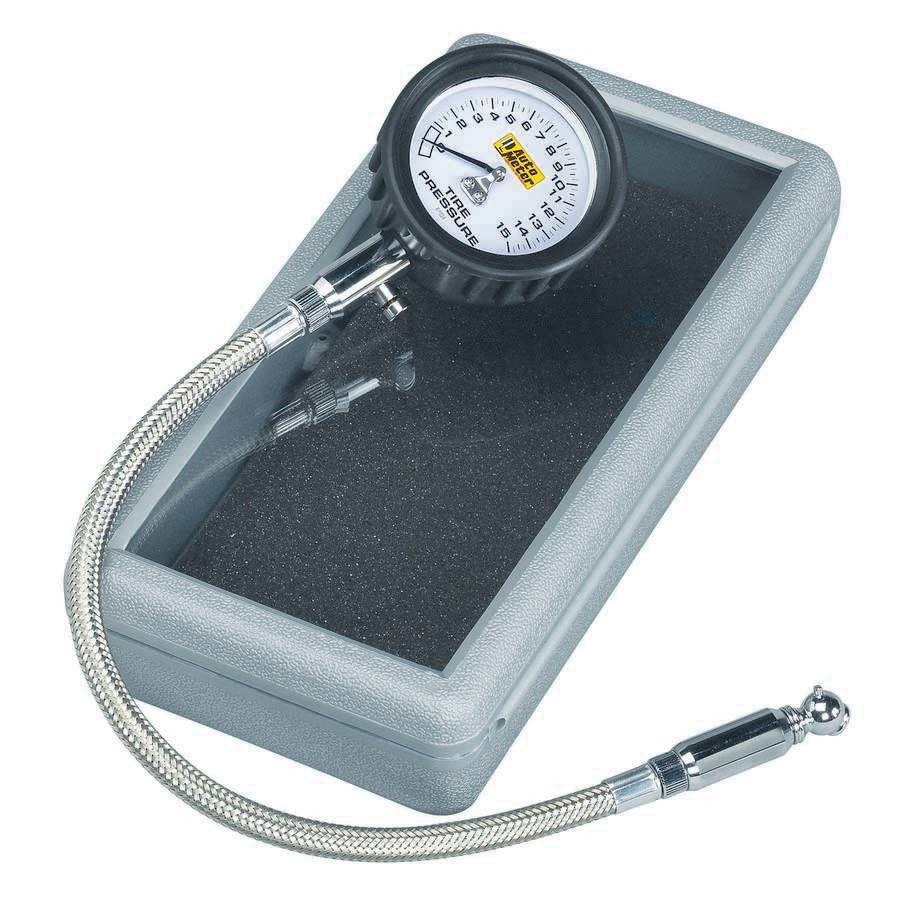 AUTOMETER Tire Pressure Gauge 0-15 PSI Analog w/Bleed Valve AUTOMETER