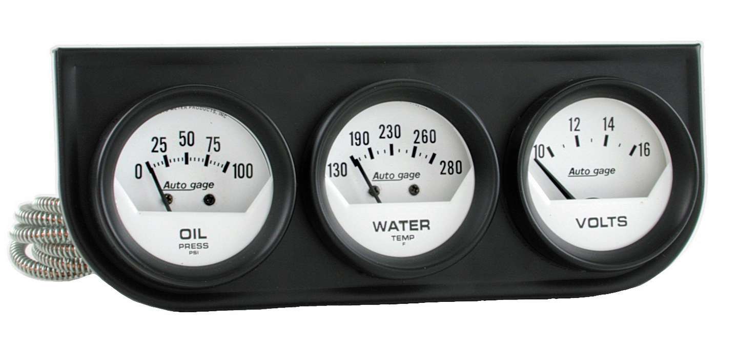 AUTOMETER 2-1/16in Oil/Volt/Water Short Sweep Console AUTOMETER