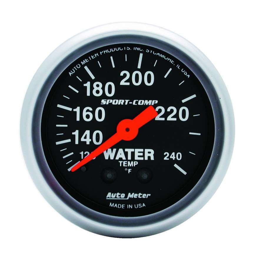 AUTOMETER 2-1/16in Sport-Comp Water Temp.Gauge 120-240 AUTOMETER