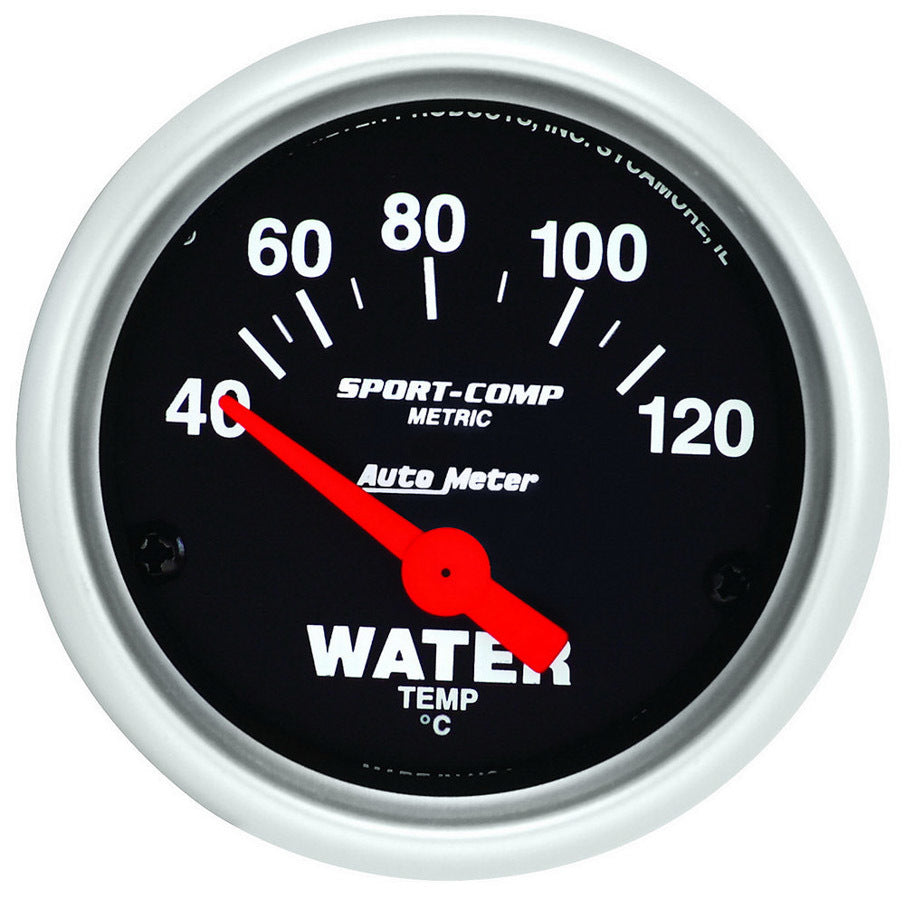 AUTOMETER 2-1/16 Water Temp Gauge -Metric Mini Sport Comp AUTOMETER