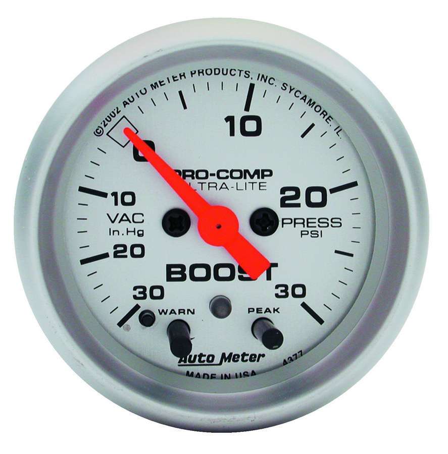 AUTOMETER 2-1/16in U/L Boost/Vac. Gauge 30in/15psi AUTOMETER