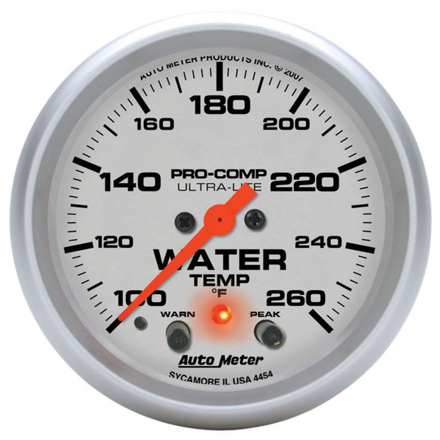 AUTOMETER 2-5/8in U/L Water Temp Gauge w/Peak & Warning AUTOMETER