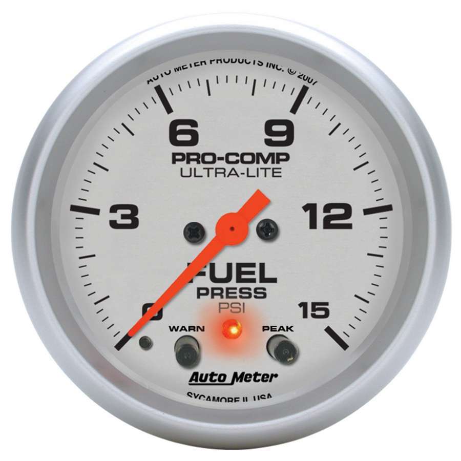 AUTOMETER 2-5/8in U/L Fuel Press. Gauge w/Peak & Warning AUTOMETER