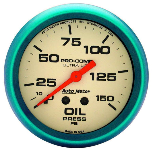 AUTOMETER 2-5/8 Ultra-Nite Oil Press. Gauge 0-150psi AUTOMETER