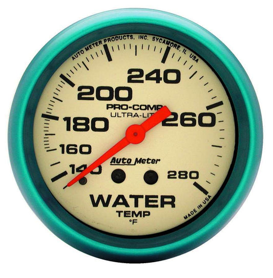 AUTOMETER 2-5/8 Ultra-Nite Water Temp Gauge 140-280 AUTOMETER