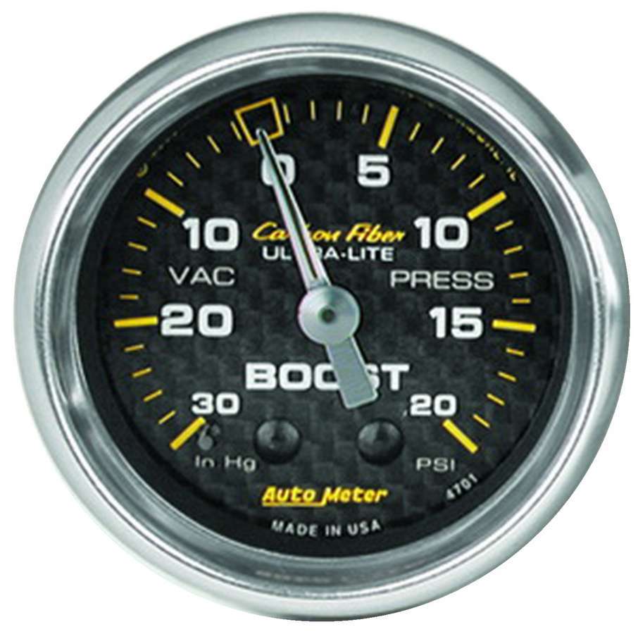 AUTOMETER 2-1/16in C/F Boost Gauge 30in HG/20psi AUTOMETER