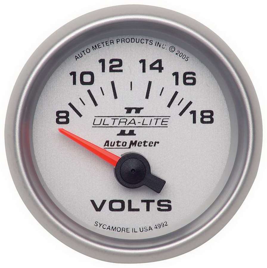 AUTOMETER 2-1/16in U/L II Voltmeter 8-18 Short Swp AUTOMETER