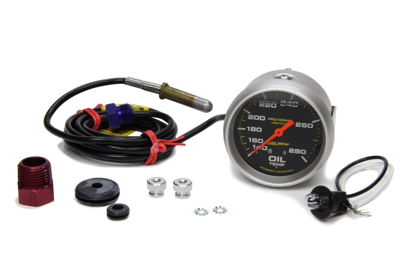 AUTOMETER 140-280 Oil Temp Gauge with 6ft Capillary Tube AUTOMETER