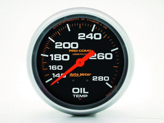 AUTOMETER 140-280 Oil Temp Gauge with 12ft Capillary Tube AUTOMETER