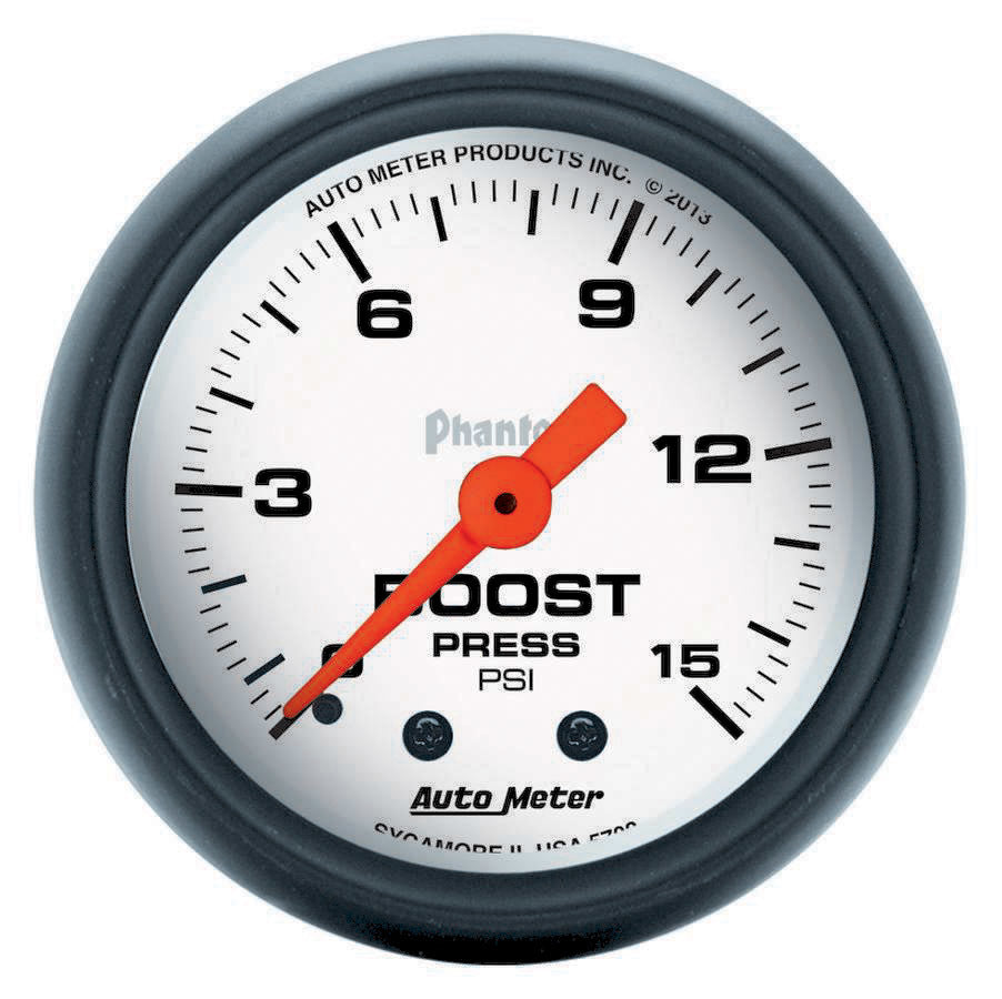 AUTOMETER 2-1/16 Phantom Boost Gauge 0-15psi AUTOMETER