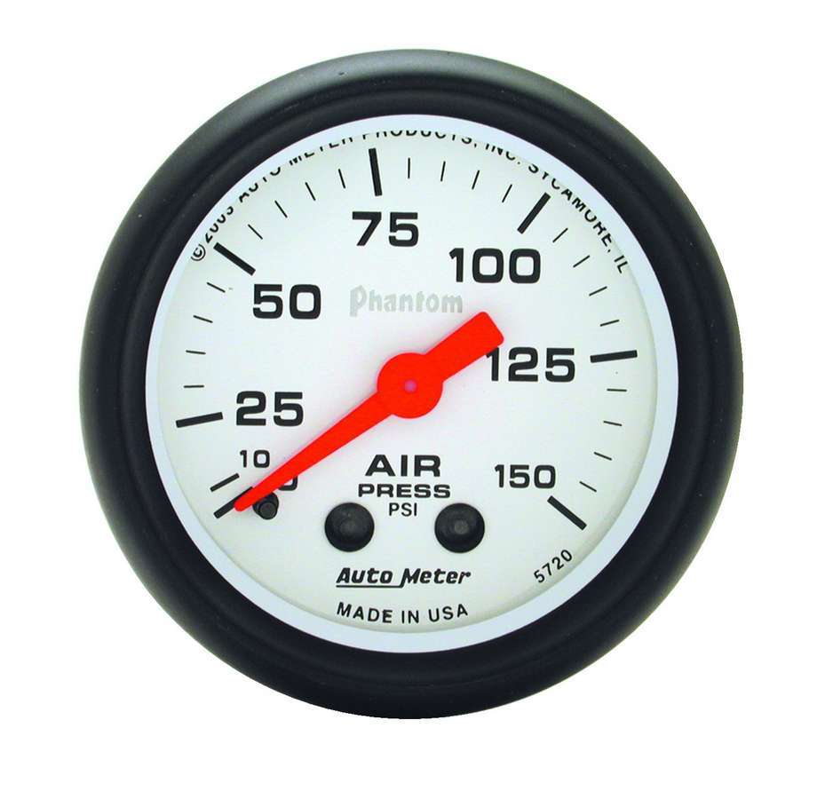 AUTOMETER 2-1/16 Phantom Air Press. Gauge 0-150psi AUTOMETER