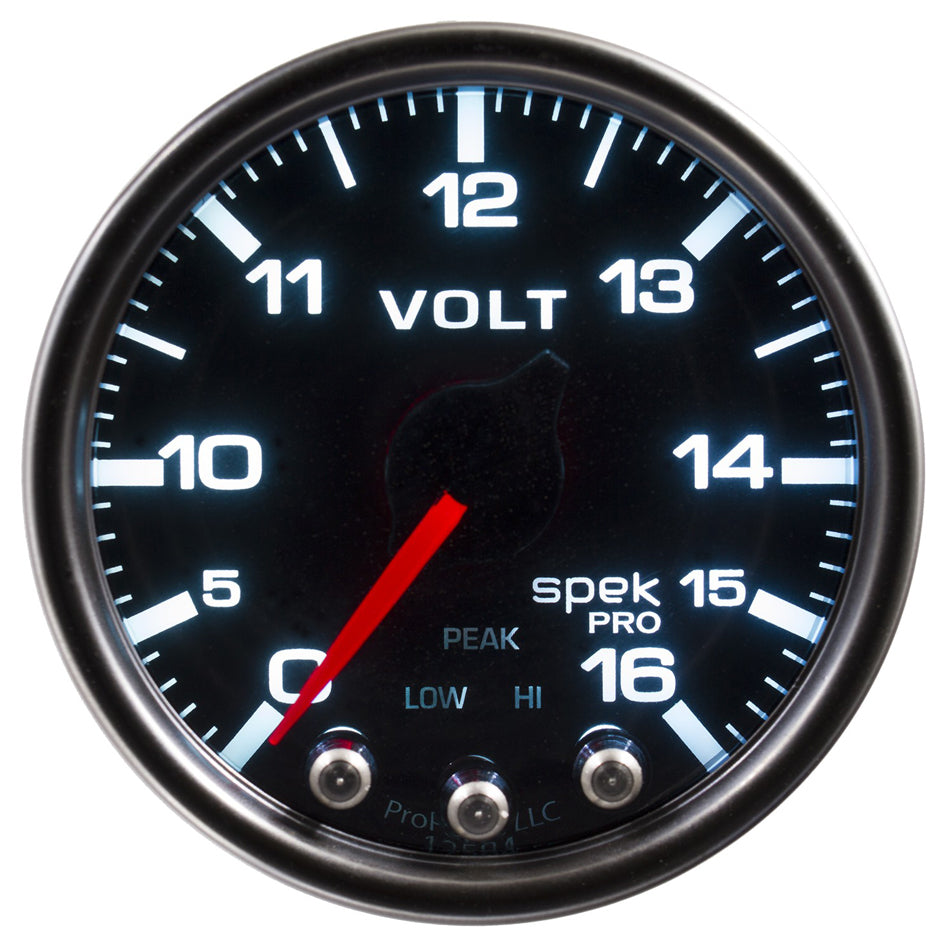 AUTOMETER Spek-Pro Voltmeter Gauge 0-16 Volt 2-1/16 AUTOMETER