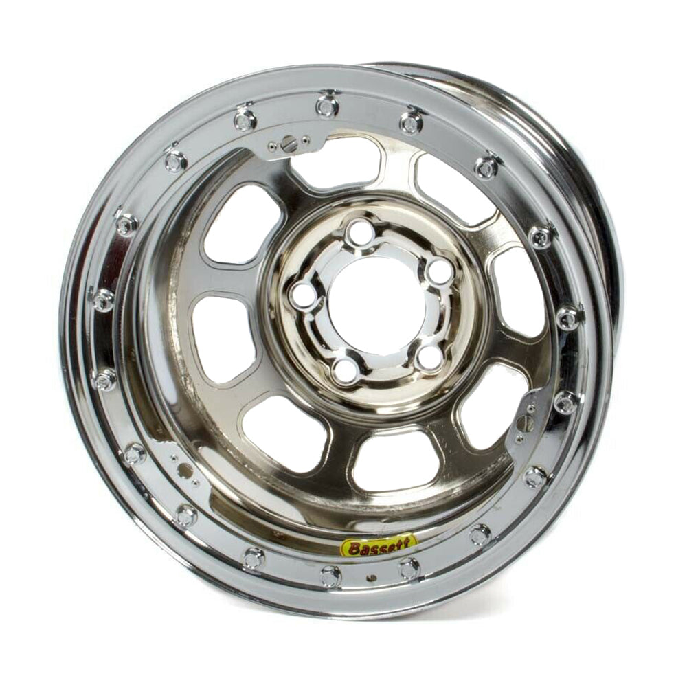 BASSETT 15x8 B/L Chrome Wheel 5x5 3in BS BASSETT