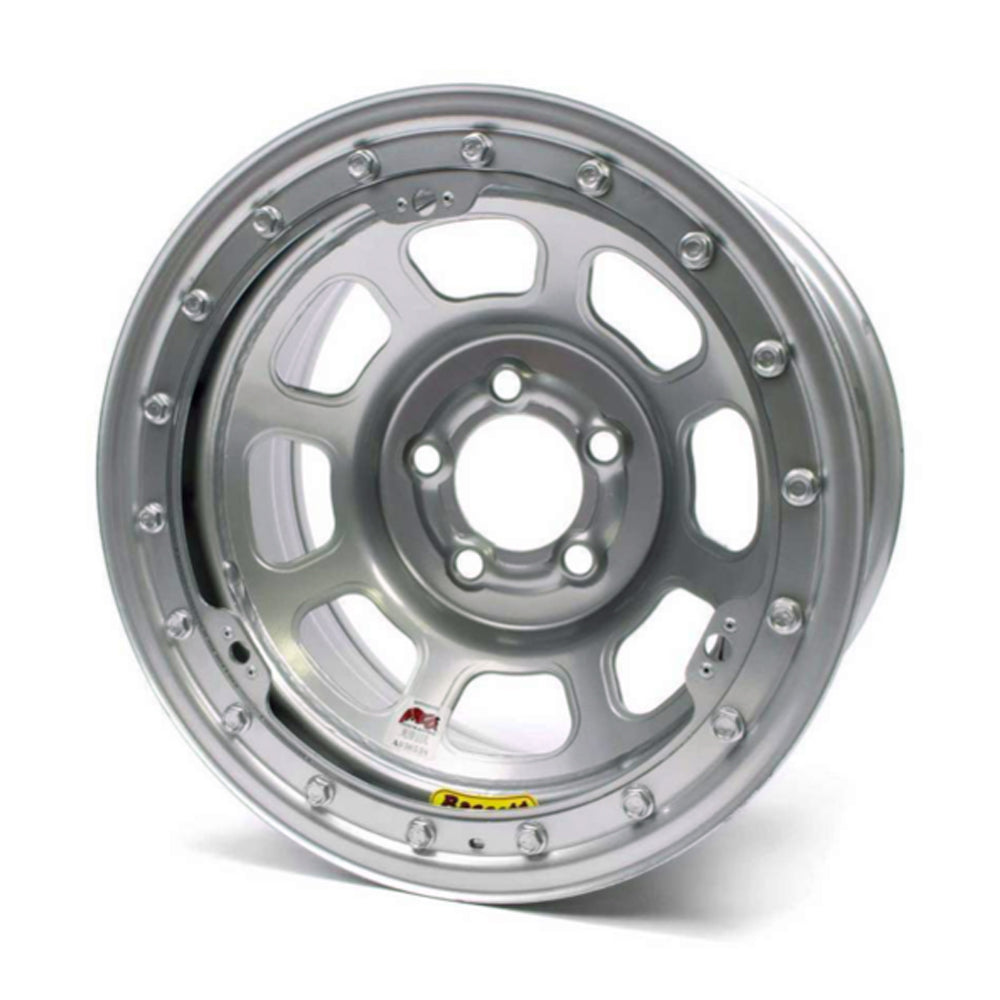 BASSETT 15X8 IMCA B/Lock Wheel D-Hole Silver 5x5 BASSETT