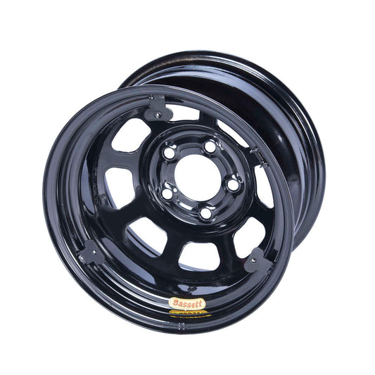 BASSETT 15x8 IMCA Wheel D-Hole Black 5x5 w/ Tabs BASSETT