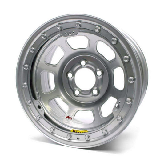 BASSETT 15X8 IMCA B/Lock Wheel D-Hole Silver 5x4.75 BASSETT